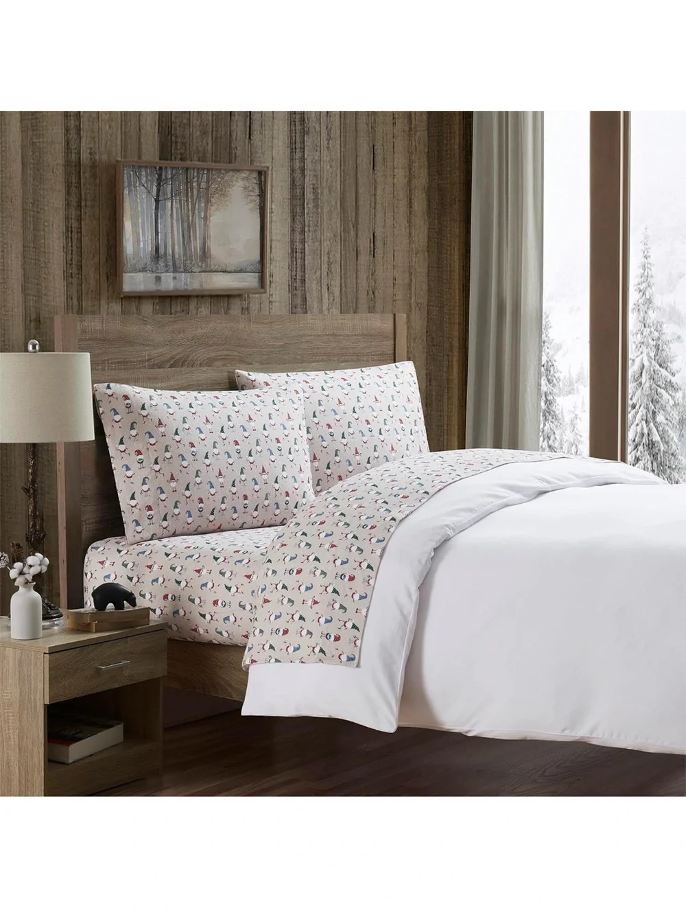 Bearpaw 4-Piece Full Size Bed Sheet Set - Fitted & Flat Sheets & Matching Pillow